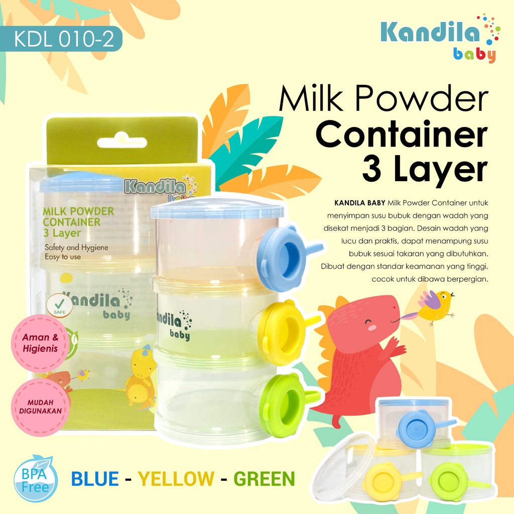 Castle - Kandila MIlk Powder Clear Container 3Layer &amp; $Layer Kandila Baby - Tempat Susu Formula kdl010-1 KDL010-2 KDL010-3