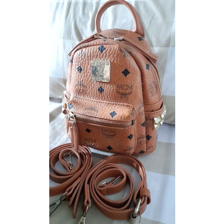 backpack mini mcm tas ransel mini mcm preloved likenew