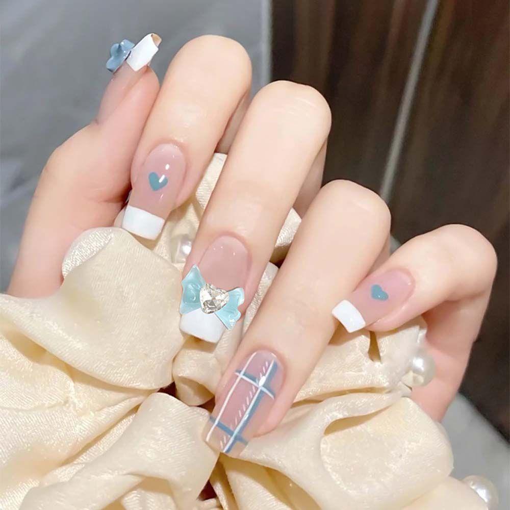 Mxbeauty Hiasan Nail Art Aurora Warna-Warni 3D Bownot Bow Crystal Bow Nail Charms