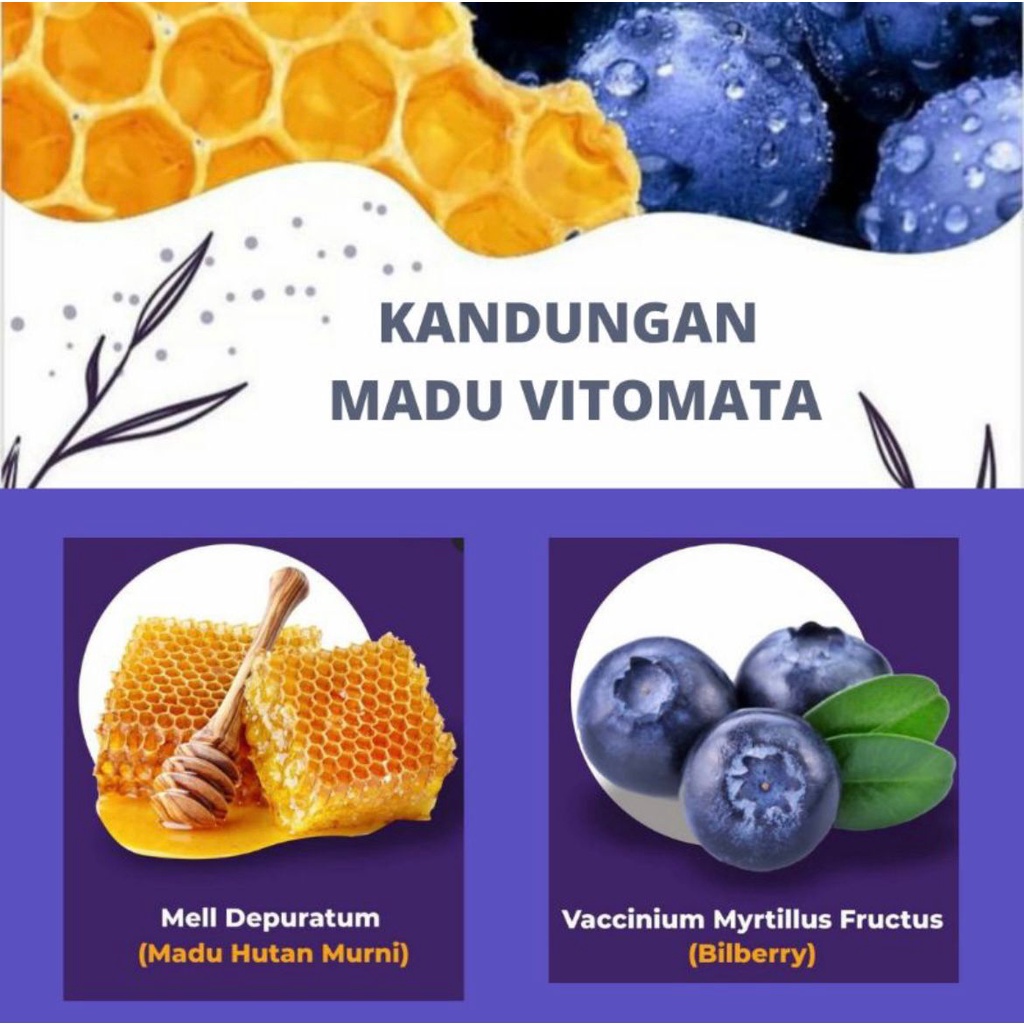 Madu VITOMATA Asli Original Obat Herbal Kesehatan Mata Minus Mata Merah