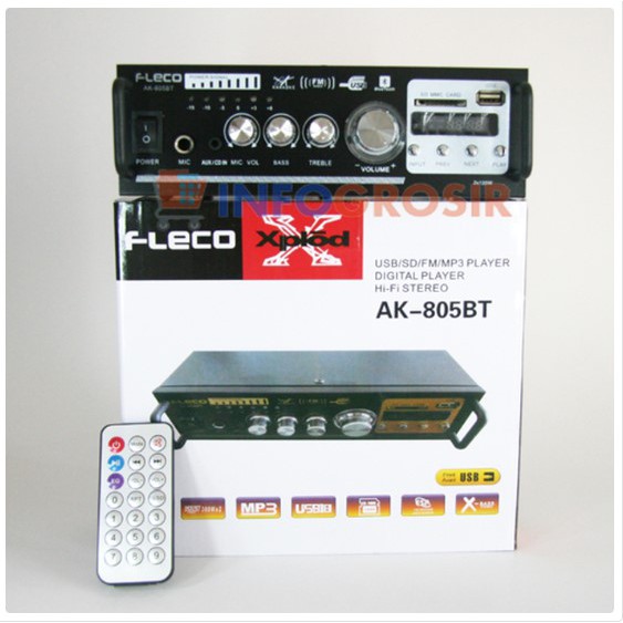 Amplifier FLECO AK-805BT Bluetooth Stereo Karaoke Mp3 player FM Radio