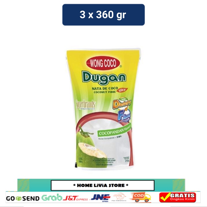 

Wong Coco Nata De Coco Dugan Slice Cocopandan 3 x 360 gr