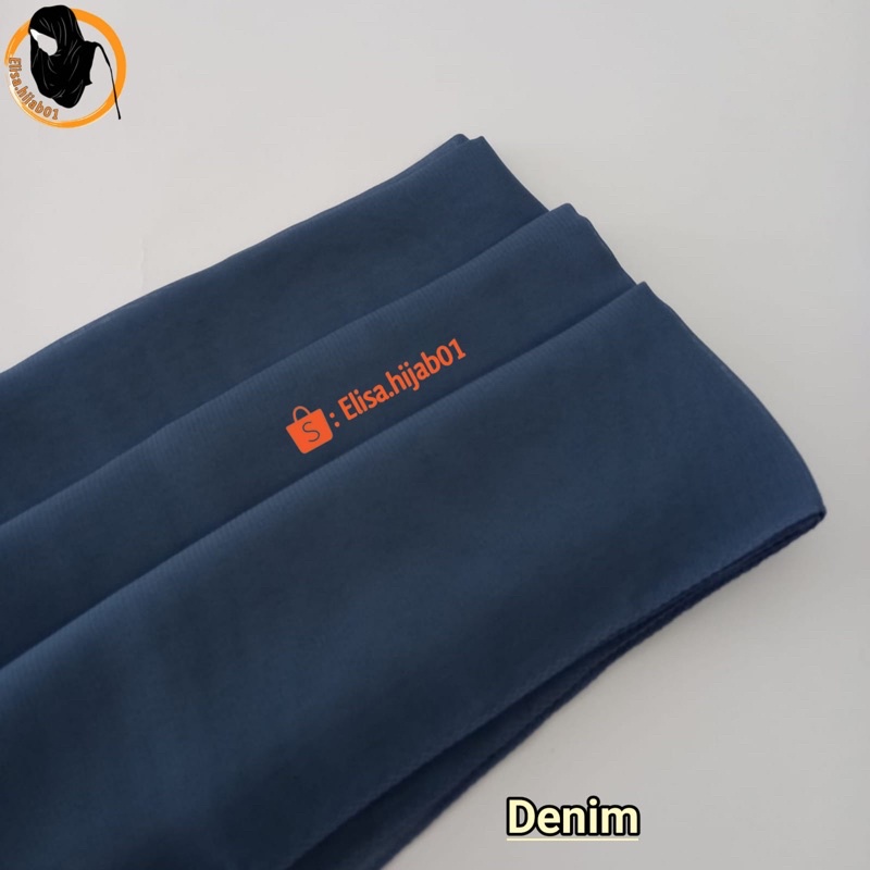 [ COD ] Hijab Bella Square Premium Hijab Segiempat-Denim