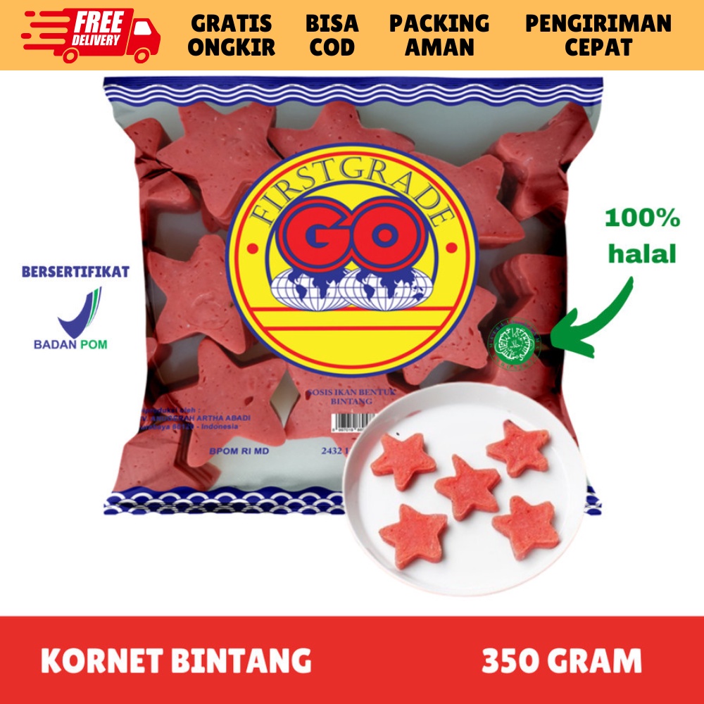 

[FROZEN FOOD GO] SOSIS IKAN BINTANG PATRIK ISI 32 Tebal/60 Tipis (350GR) MAKANAN INSTAN BPOM HALAL