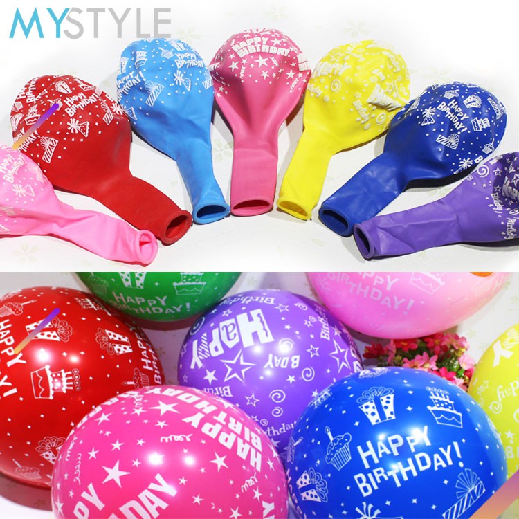 HAPPY TIME BALON LATEX SATUAN HAPPY BIRTHDAY MIX BALON LATEX HBD MURAH BALON MURAH