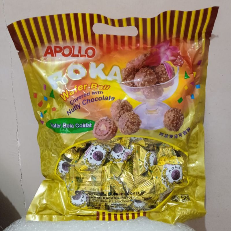 

Apollo Roka Wafer Ball (420g / 70pcs) Wafer Bola Cokelat / Biskuit Malaysia / Biscuit Cokelat