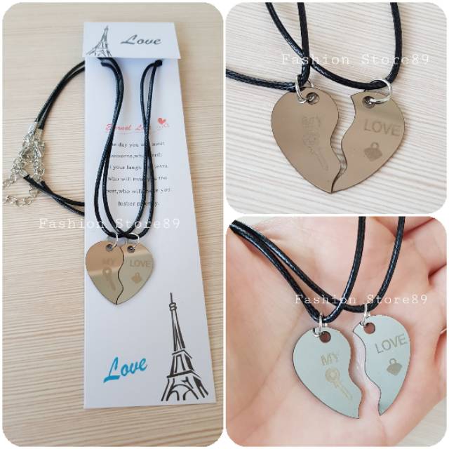 Kalung pasangan / kalung couple stainless steel ANTIKARAT import kalung couple love stainless steel