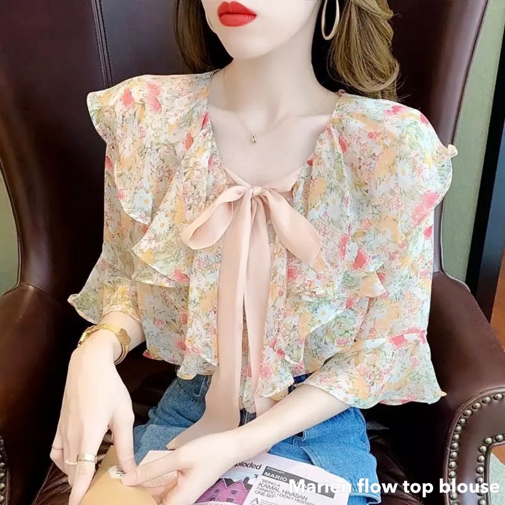 Marien flow top blouse - Thejanclothes