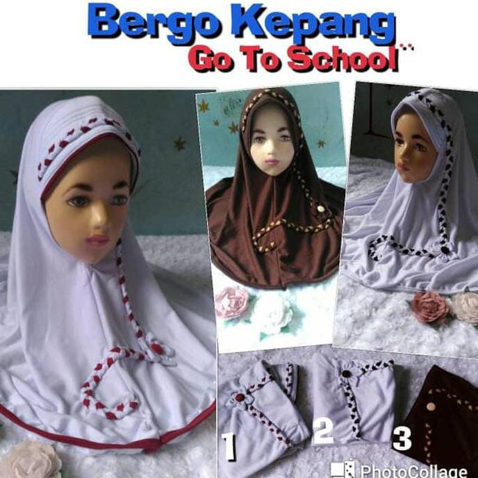 jilbab anak termurah Bergo Kepang/ Jilbab Lucu/ Kerudung Anak untuk Sekolah SD ready stock