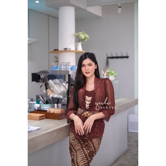 Kebaya Bordir Premium Special Coklat Nuttela | Kebaya Encim