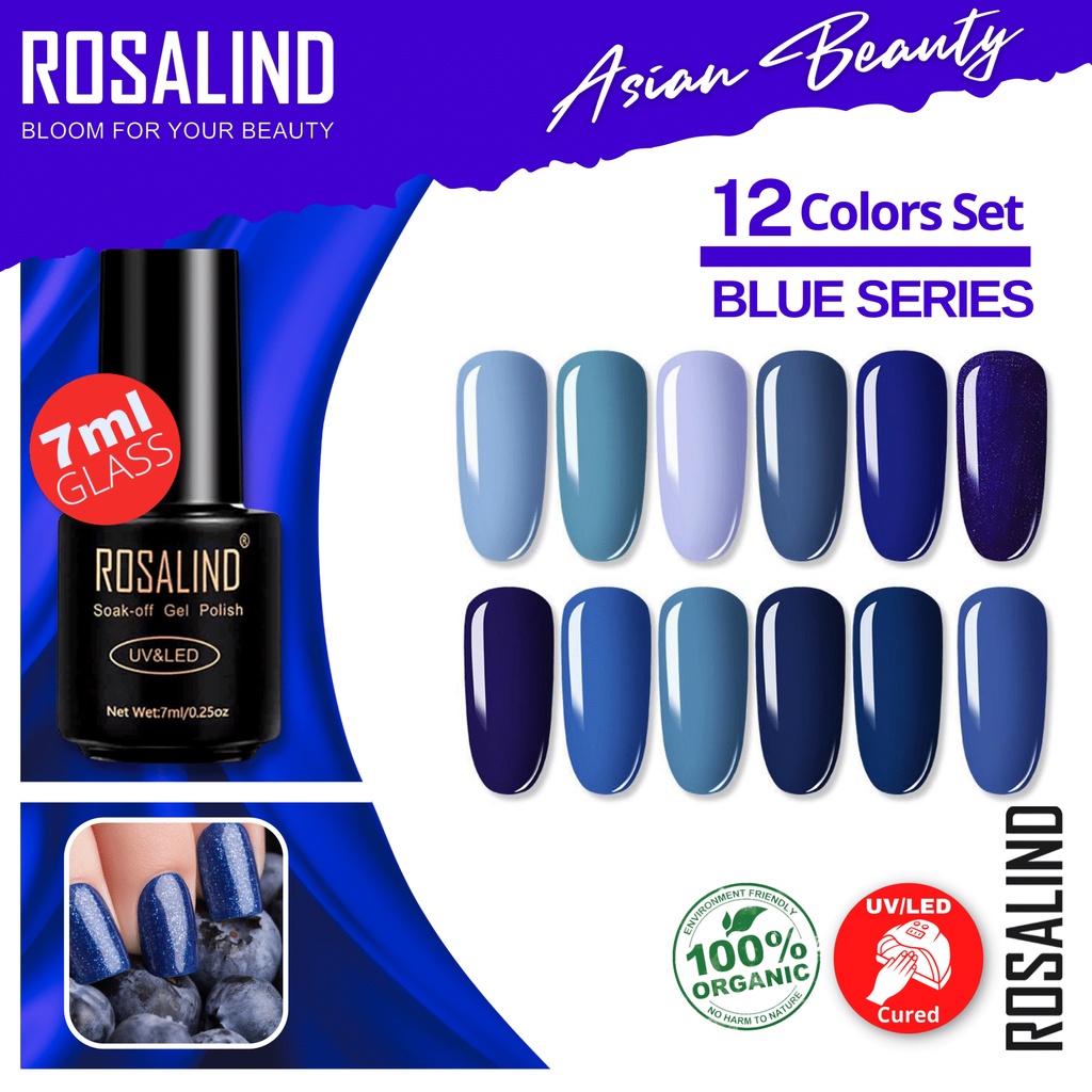 ~AB~ Rosalind BLUE COLOR SERIES Gel Nail Polish UV LED / Kutek / Cat Kuku