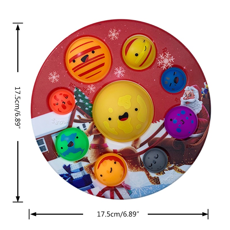 Mainan Fidget Planet Natal Bahan Plastik Warna Cerah Untuk Hadiah