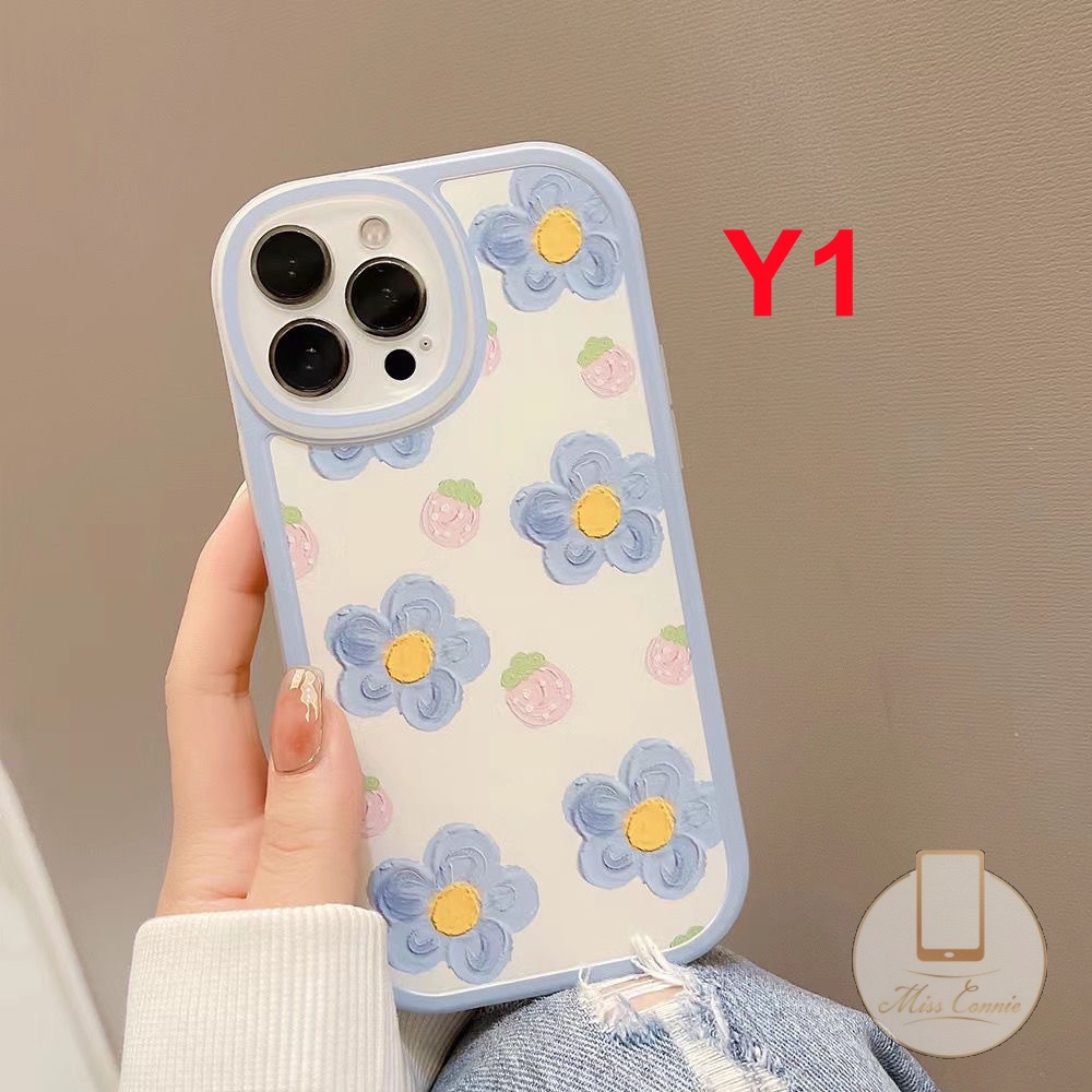 Xiaomi Redmi10 A1 12C 9 9A 10C 9C NFC Mi POCO X3 NFC M3 F4 K40s Redmi Note10 11 11s 9 Note8 11Pro 9s 9 10 Pro Max Plus Fresh Summer Flower Lensa Oval Pattern Shockproof Lembut Sarung