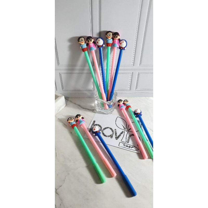 (12pc) pen bisa hapus/pen gel hapus/erasable pen/pen hapus lucu fancy-Dora Nobita Shizuka