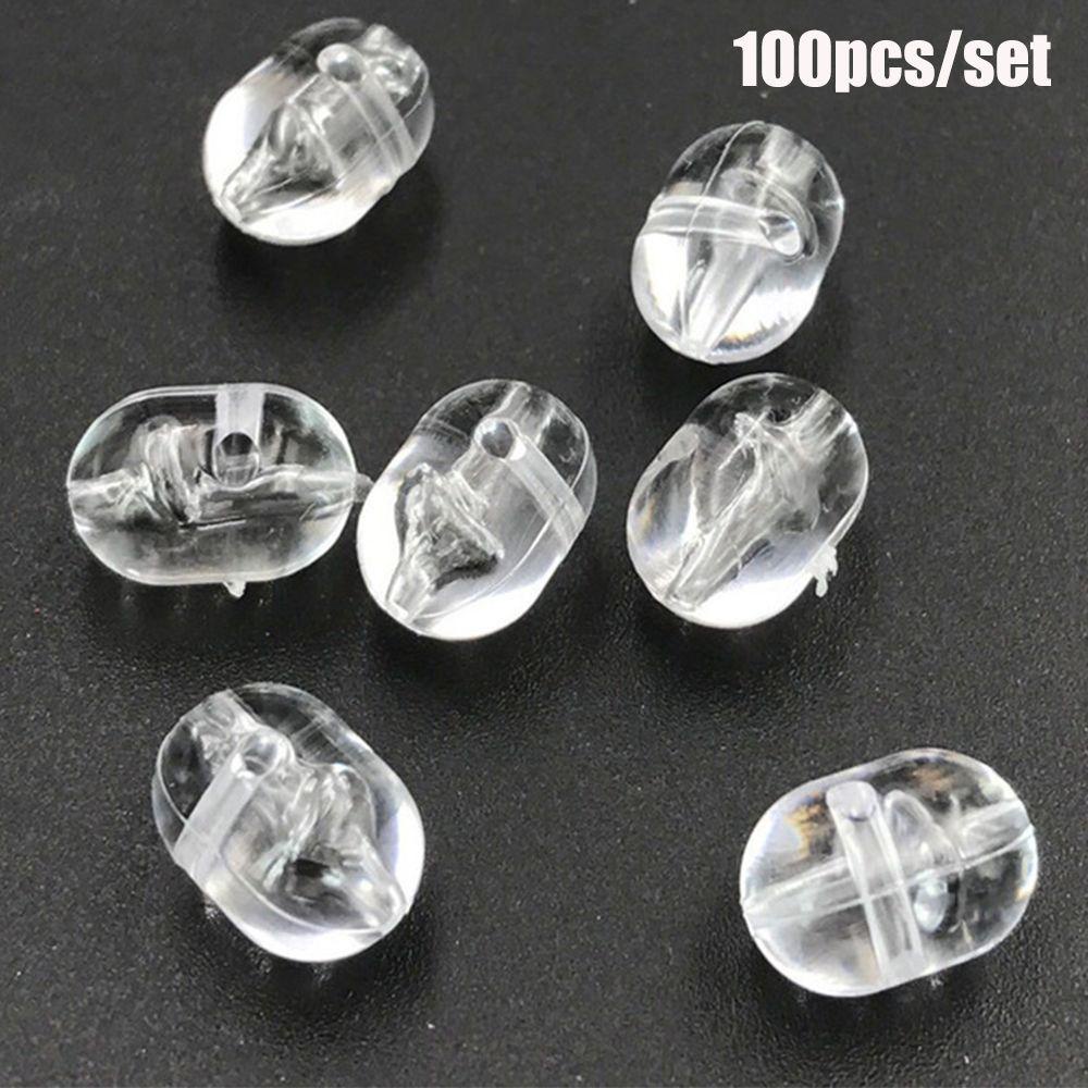 TOP 100pcs Manik-Manik Silang Pancing Kualitas Tinggi Stoppers Plastik Mutiara Ganda