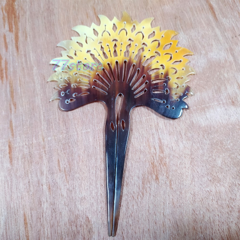 tusuk sanggul konde jawa klasik hiasan rambut bahan tanduk sapi original ukir jumbo runcing handmade