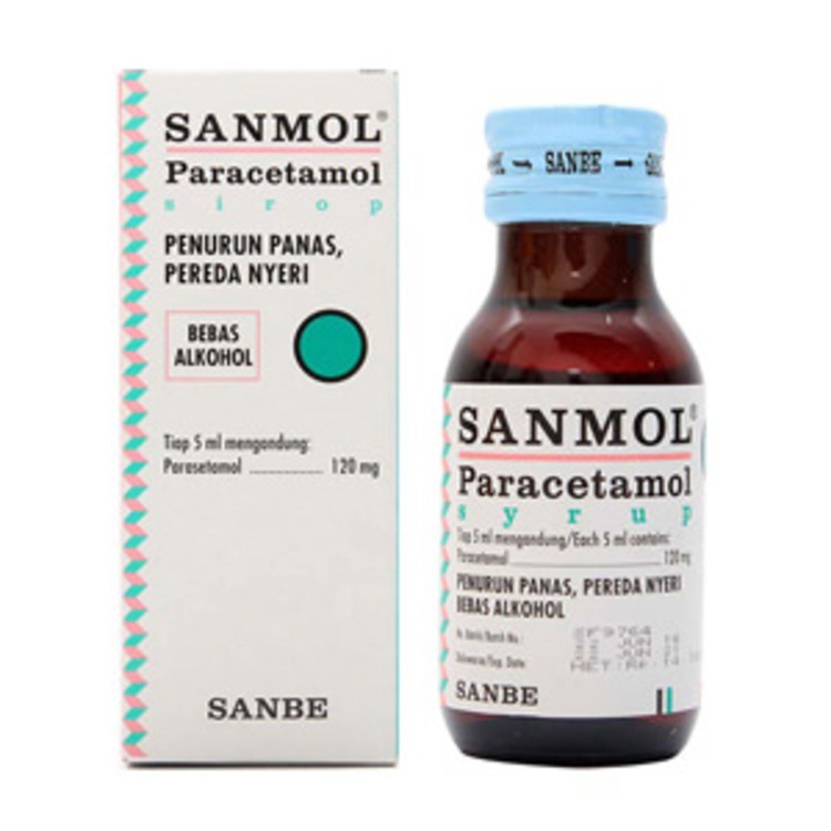 SANMOL Sirup Dan Sanmol Forte Syrup 60 ML - Paracetamol Cair Obat Penurun Demam Anak Dewasa