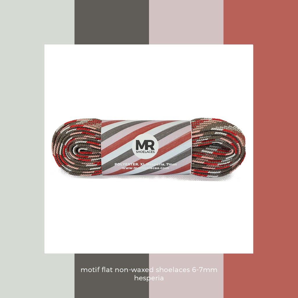 MR Shoelaces MF05 Hesperia Tali Sepatu Motif Flat Gepeng 90-200cm Lebar 6-7mm - Premium Shoelace