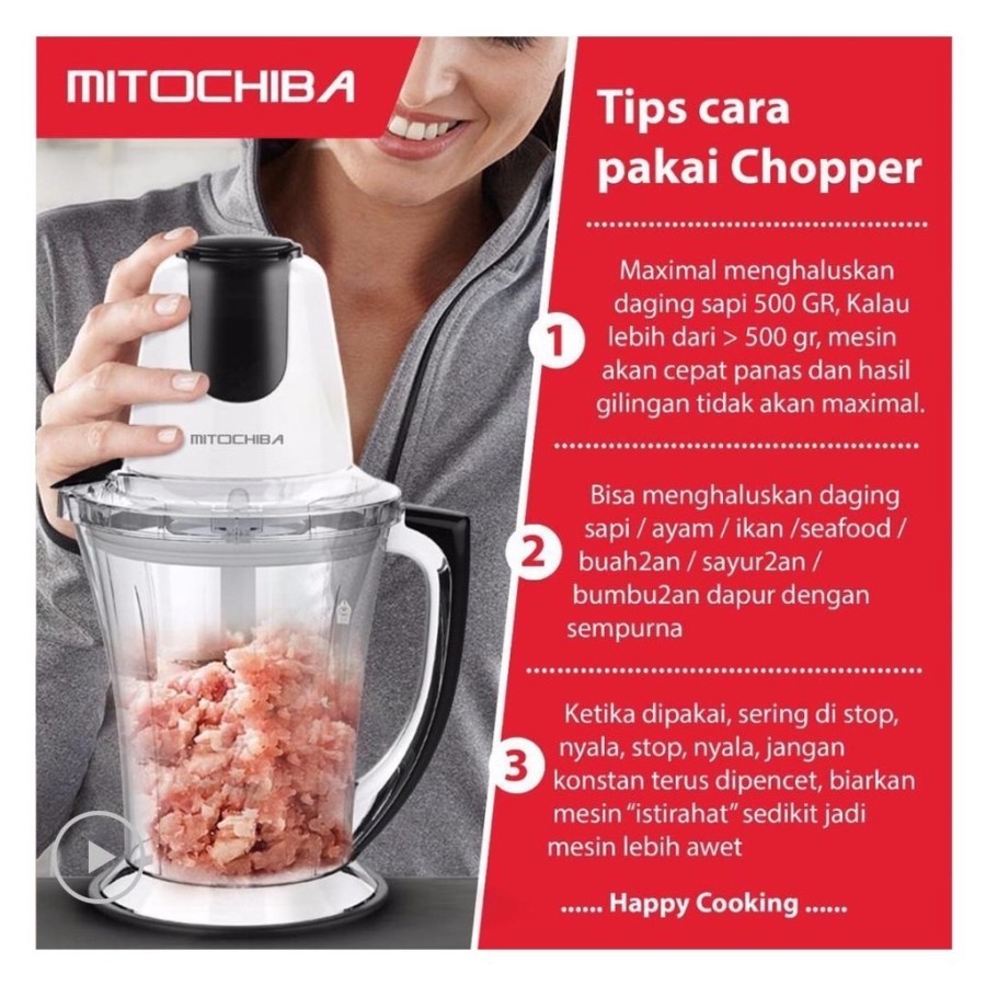 Mitochiba Food Chopper CH 100 Penghalus Daging Bumbu Blender CH-100