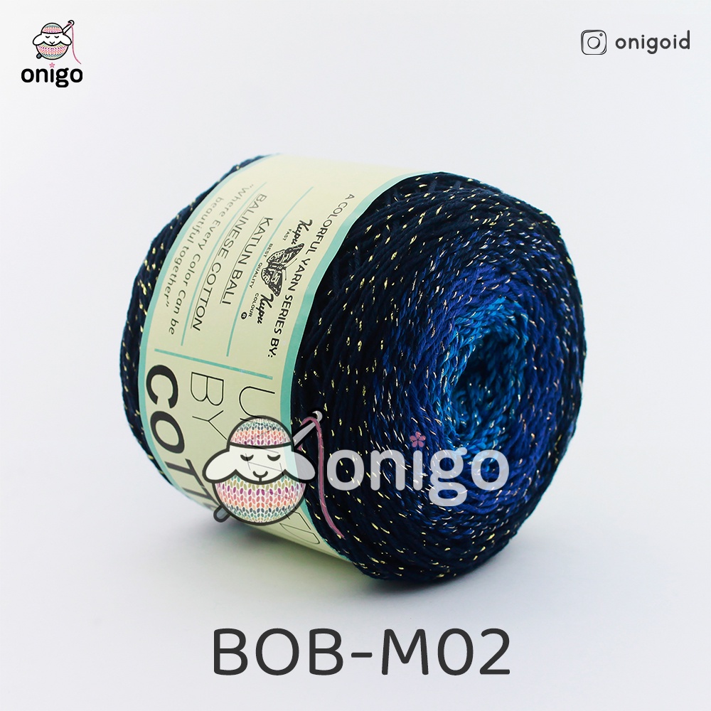Benang Rajut Katun Bali Small Ply United 100 gram Benang Katun Bali Gradasi BOB M02