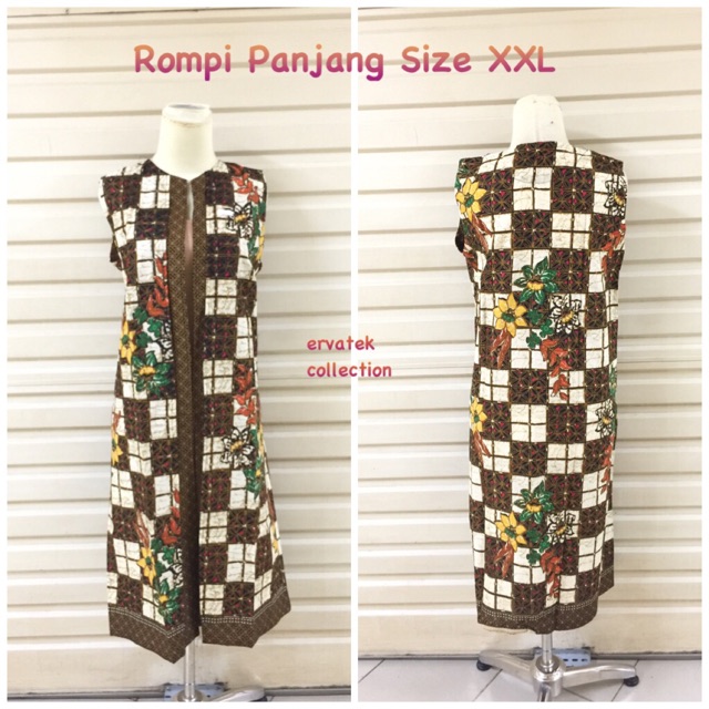 Rompi Bolero Batik BB08 Size XXL Panjang / Outwear baju luaran / Fashion Wanita