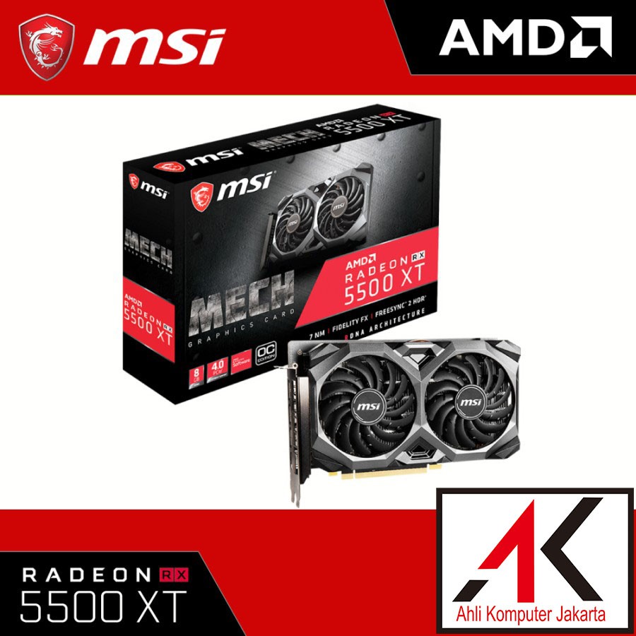 MSI RADEON RX 5500 XT MECH 8G OC / 8GB GDDR6 128-BIT