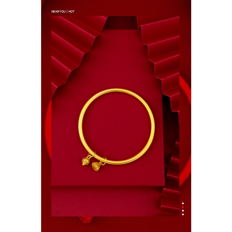 Gelang Emas Asli Kadar 375 Desain Teratai Gaya Mewah Kuno Untuk Aksesoris