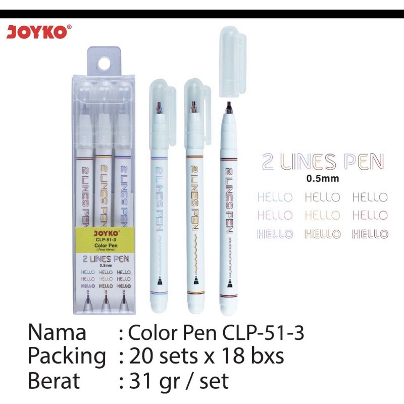 

joyko 2 lines pen clp 51 isi 3 pena
