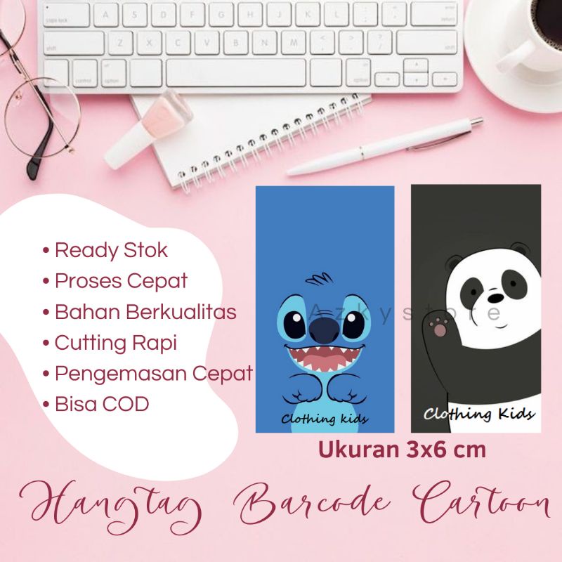 

HANGTAG BAJU CARTOON | Label Baju isi 60 pcs | Hang tag | Label Harga Baju | Tag Harga | Price Tag