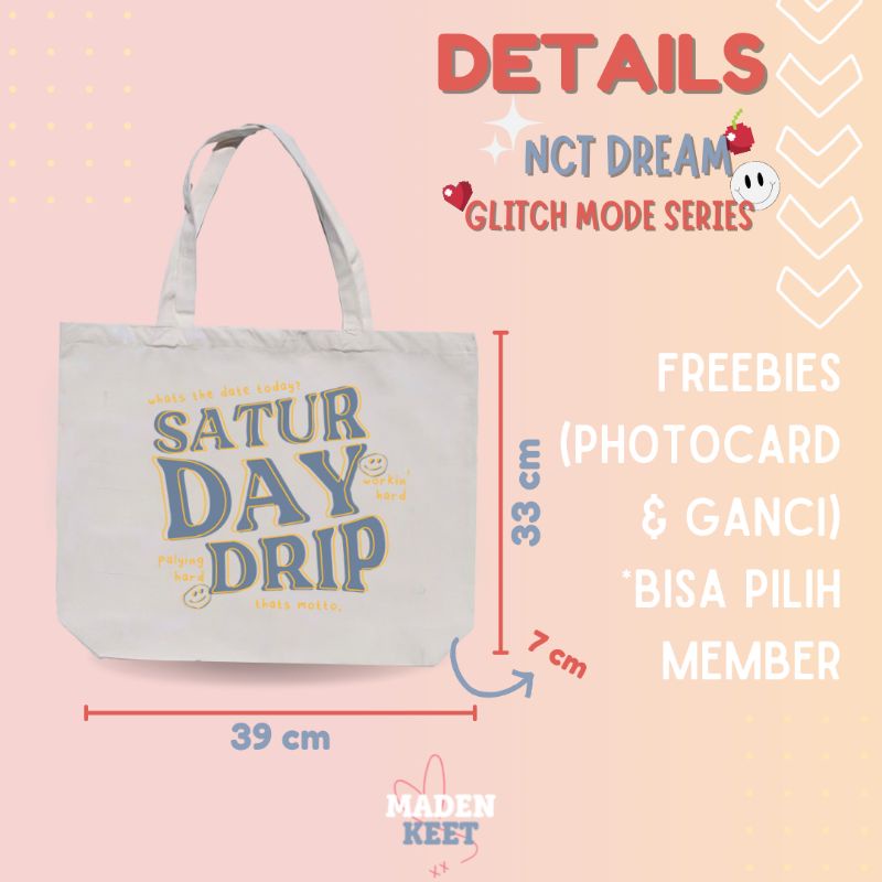 NCT DREAM GLITCH MODE TOTEBAG CANVAS  / muat laptop