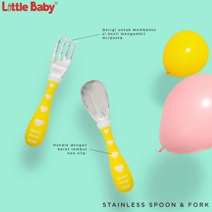 Little Baby Sendok Garpu Stainless Cutlery Spoon and Fork Sendok Garpu Anak