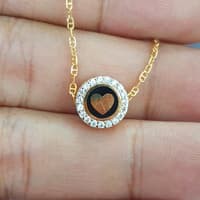 liontin love 2 side cat hitam merah mata ad emas 70% 700 70 %