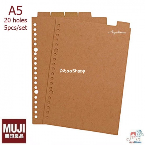 

Muji A5 Paper Divider / Index Cards - Pembatas Binder 033