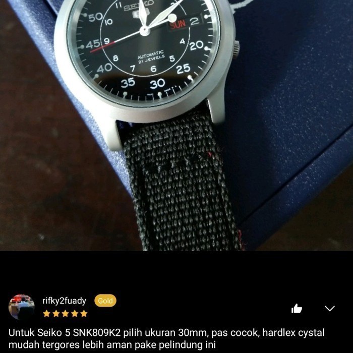 nnn ngadoor pelindung jam tangan tempered glass watch Seiko snk809k2 snk809 snk 809
