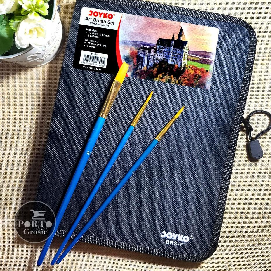 

Joyko Art Brush Palette Set BRS-7 Kuas Lukis Palet Alat Seni Lukis BRS7 Tas Wadah Pouch 스