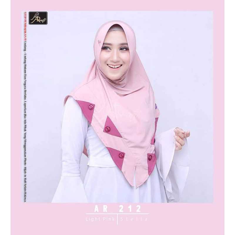 Hijab arrafi AR 212  hijab instan | INAYAHHIJAB-Lightpink