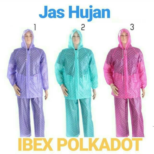 Jas Hujan Polkadot IBEX | Raincoat | Mantel Hujan