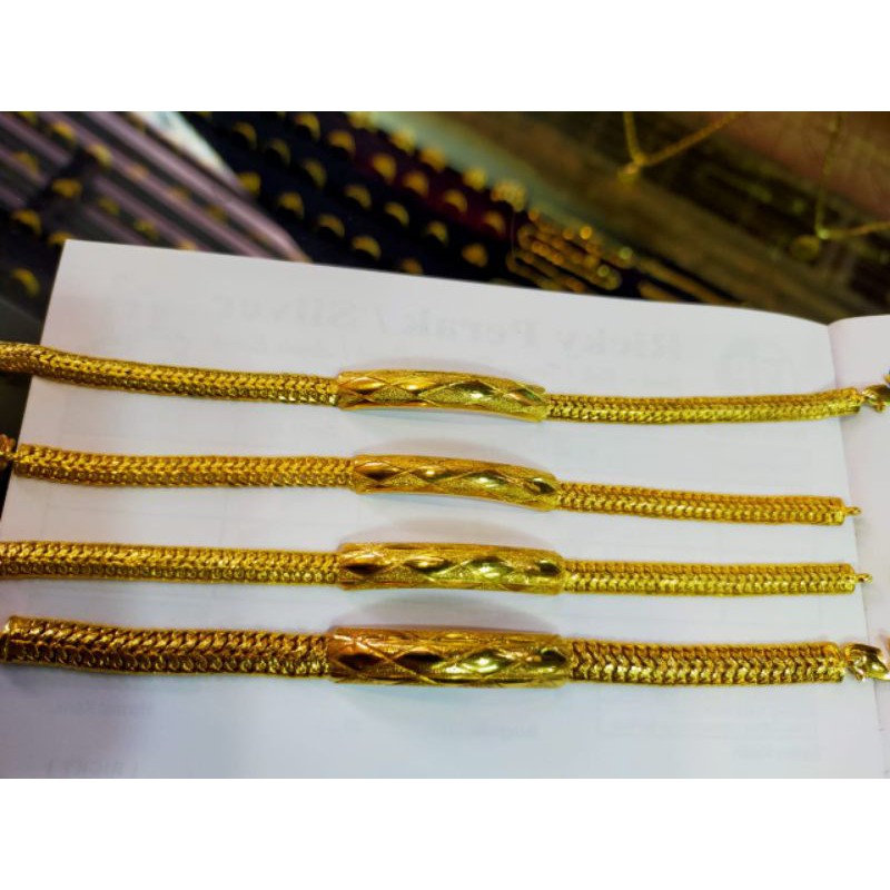 COD // GELANG PERAK PLAT BAMBU PERAK SILVER & GOLD