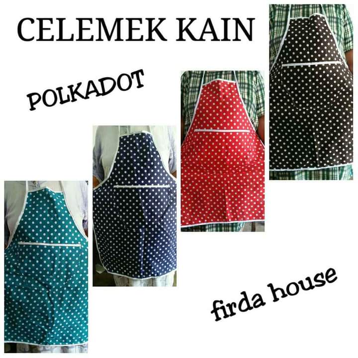 celemek Masak apron masak motif karakter dan polkadot