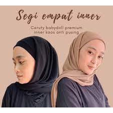 TERMURAH !! HIJAB SEGI EMPAT INSTAN PLUS INNER 2IN1 / SEGIEMPAT INNER 2IN1 CERUTY BABYDOLL 2 LAYER