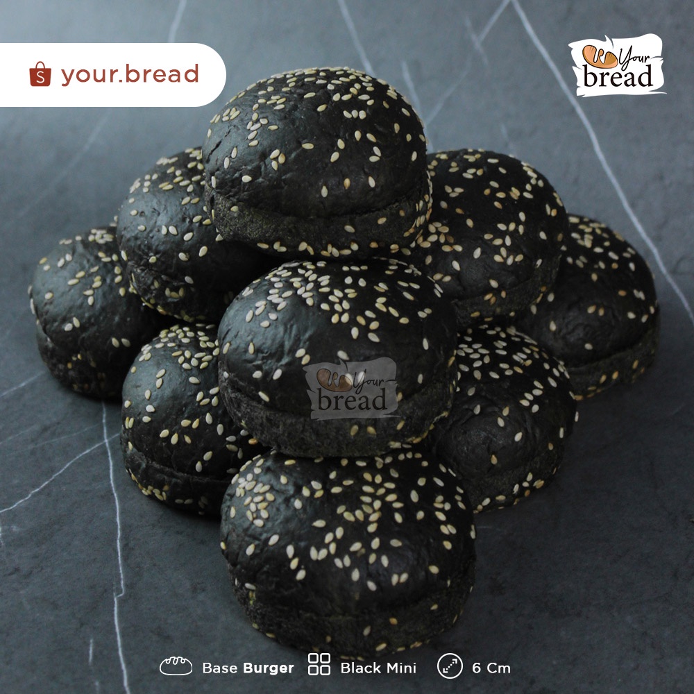 

Roti Burger Hitam 6cm isi 10 | Base Burger 6cm Black