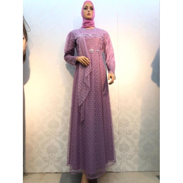 Permata Olshop / Gamis Amora DJM / Kebaya Gamis Modern / Gamis Brokat / Gamis Kondangan / Kebaya Pesta Mewah