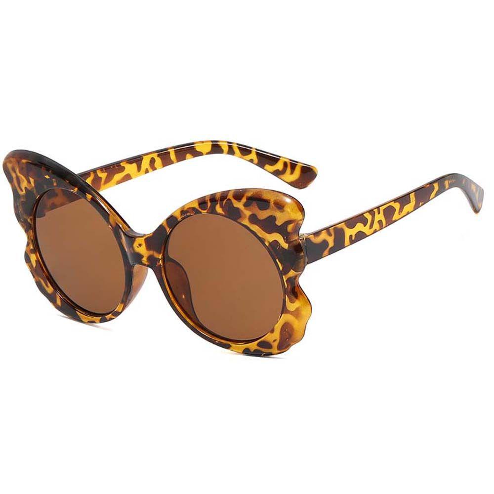 Mxbeauty Kacamata Hitam Kupu-Kupu Desain Elegan Gaya Visor Eyewear Bingkai Besar Motif Leopard Berbentuk Kupu-Kupu Kacamata Matahari Korea