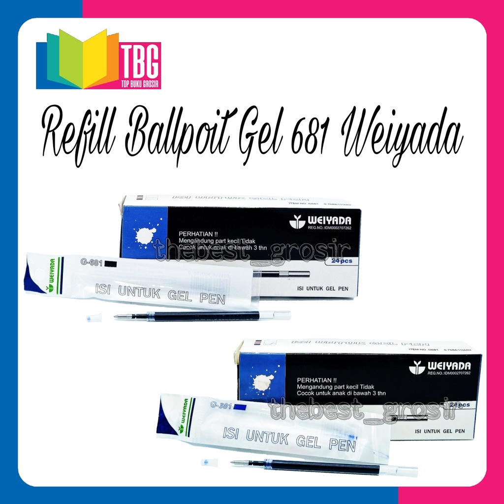 

1 PCS REFILL BOLPEN GEL 681 WEIYADA / REFILL BALLPOINT GEL 0.7MM / REFILL PULPEN GEL WEIYADA