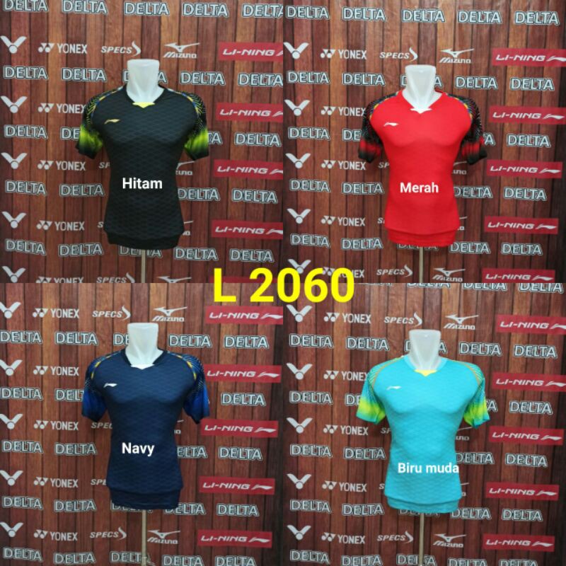 Baju Badminton Lining Grade Ori Import Kaos Badminton Lining L 2060 GO Impor