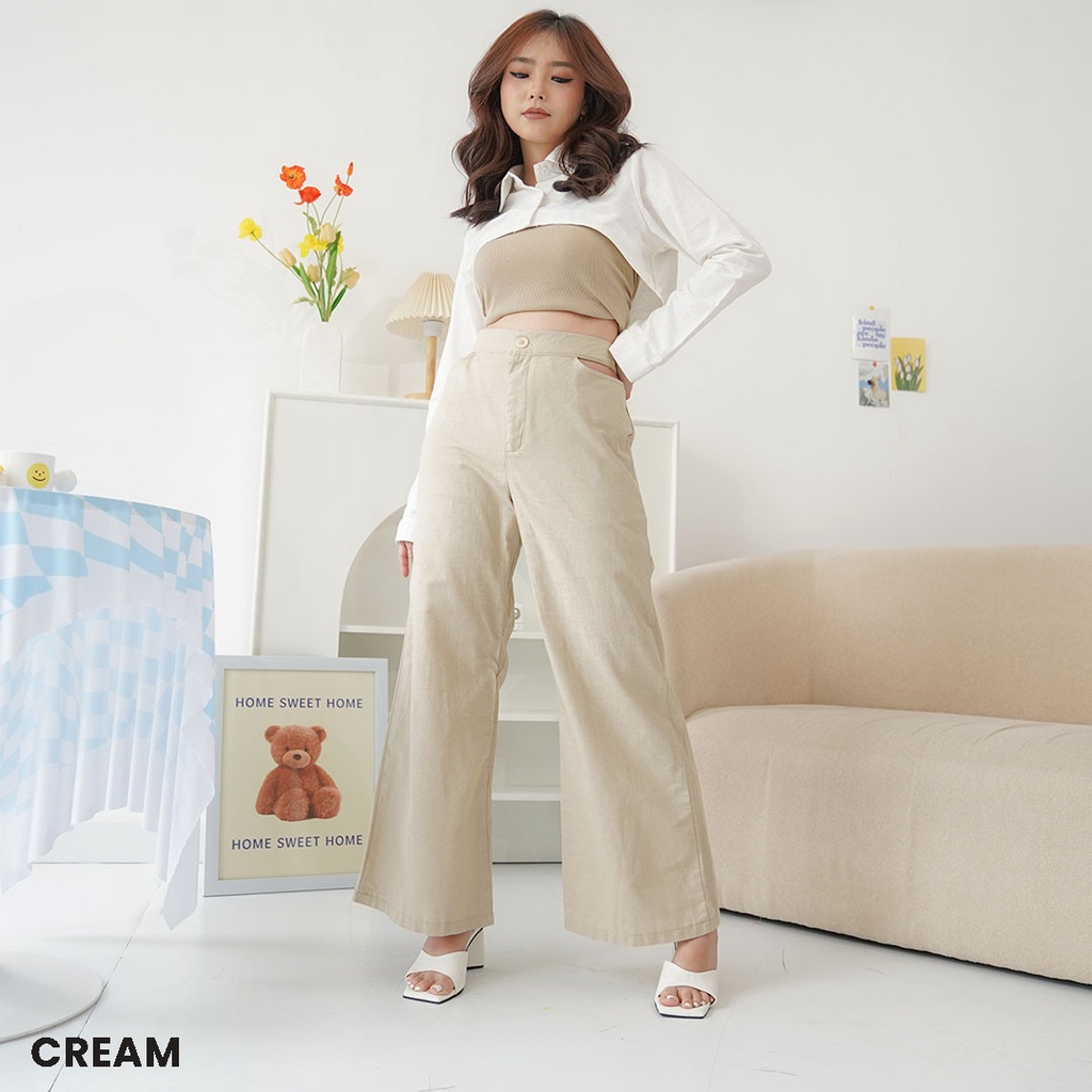 Celana Panjang Multiway Cotton Rami Kulot Bawahan Wanita