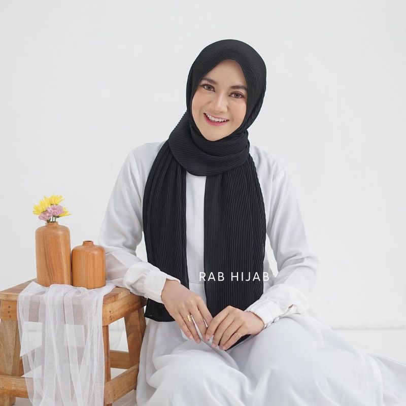 Kayla Pashmina Full Plisket / Pleated Lidi Shawl Ceruty Babydoll Hijab