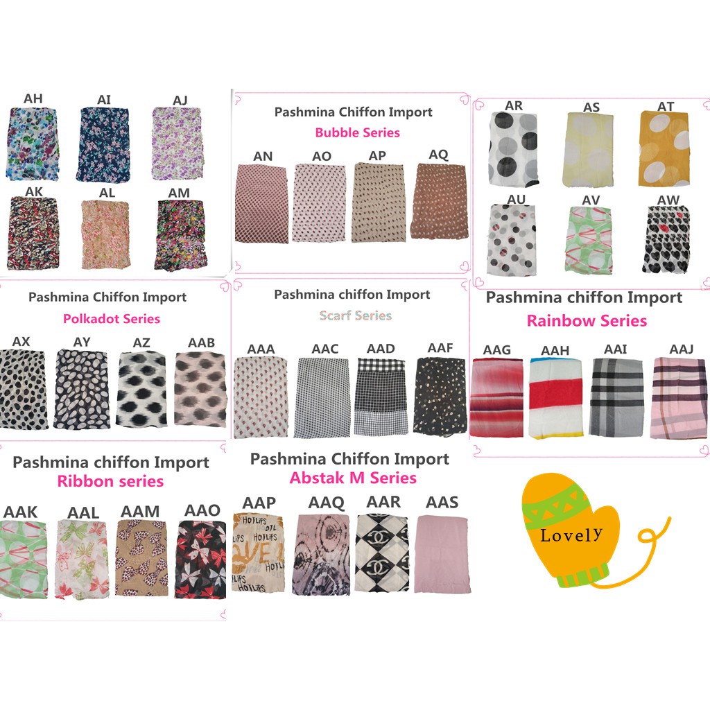 [LANJUTAN MOTIF]  PROMO Hijab Kerudung Chiffon Scarf/Pasmina By Mobasa Shop Series MB