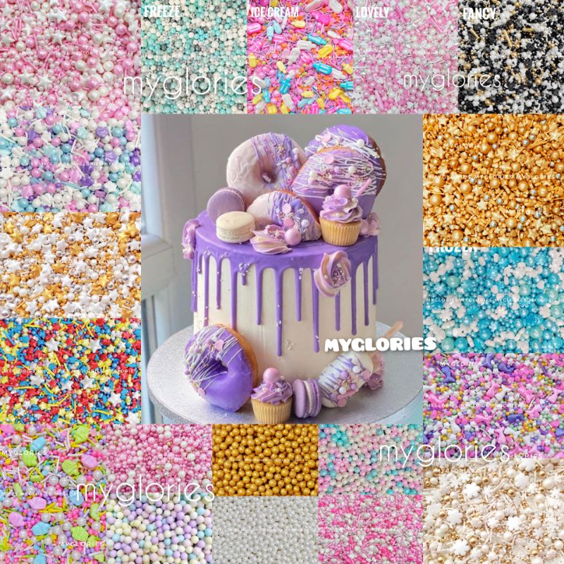 

Edible Sprinkle Bisa Dimakan Hiasan Kue - Springkel Trimit Spikel Sprinkel 10gr