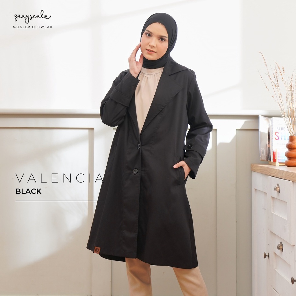 Blazer Muslimah Valencia Coat Wanita Atasan Muslimah Outwear